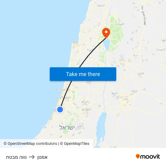 נווה מבטח to אמנון map