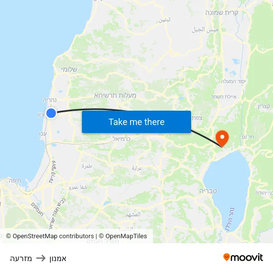 מזרעה to אמנון map