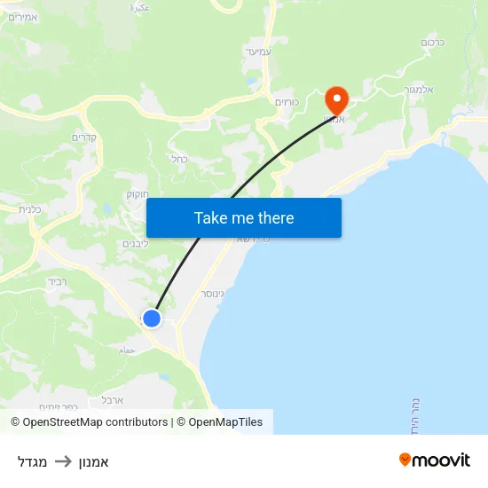 מגדל to אמנון map
