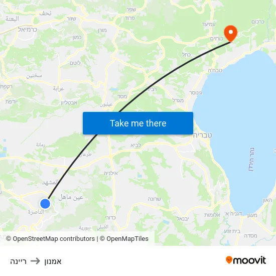 ריינה to אמנון map