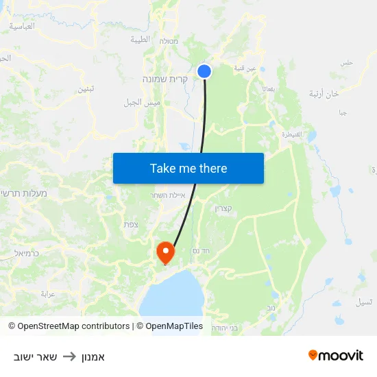שאר ישוב to אמנון map