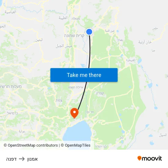 דפנה to אמנון map
