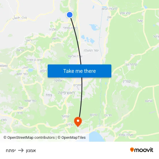 יפתח to אמנון map