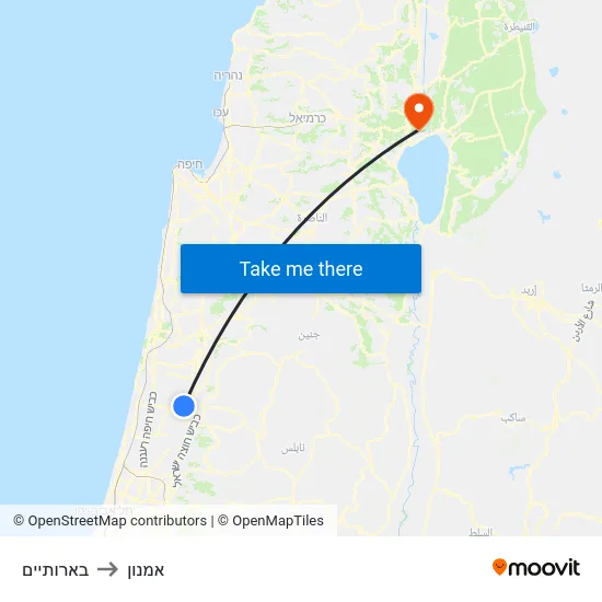 בארותיים to אמנון map
