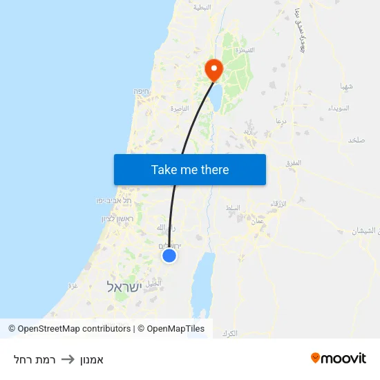רמת רחל to אמנון map