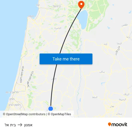 בית אל to אמנון map