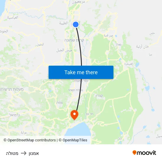 מטולה to אמנון map