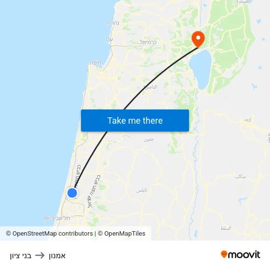 בני ציון to אמנון map