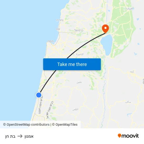 בת חן to אמנון map