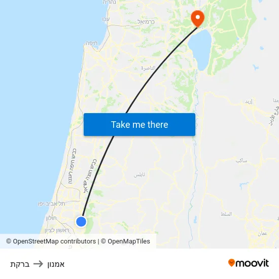 ברקת to אמנון map