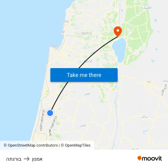 בורגתה to אמנון map