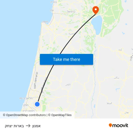 בארות יצחק to אמנון map