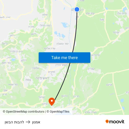 להבות הבשן to אמנון map