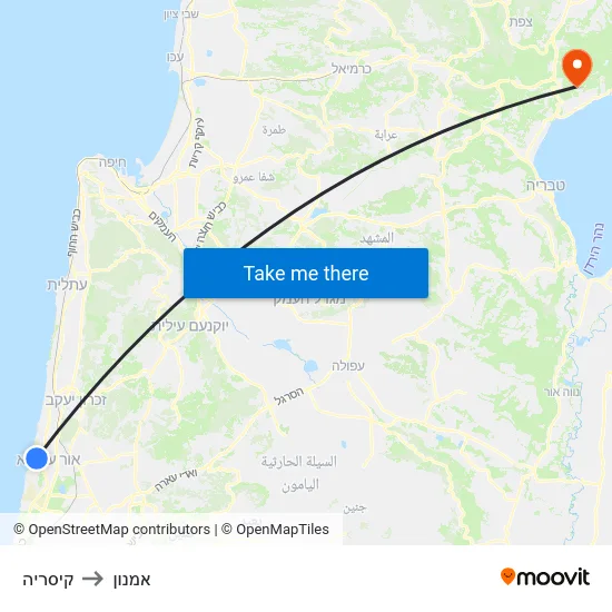 קיסריה to אמנון map