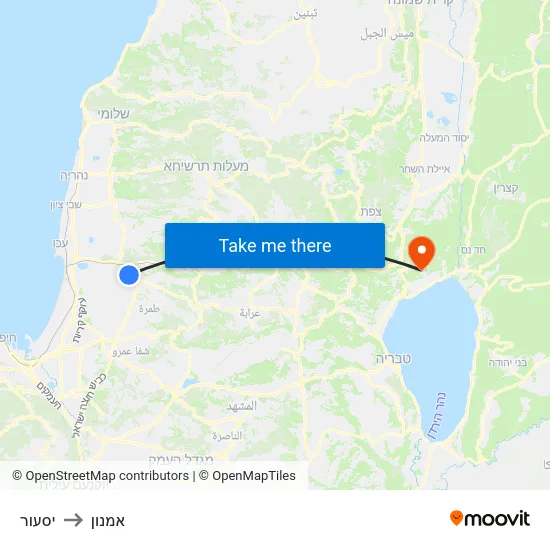 יסעור to אמנון map