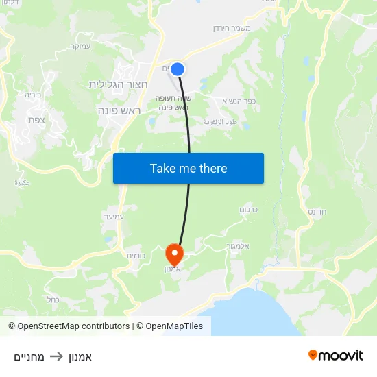 מחניים to אמנון map