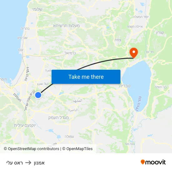 ראס עלי to אמנון map