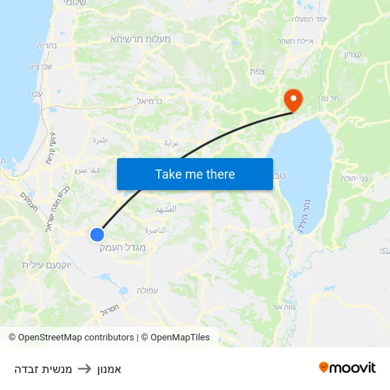 מנשית זבדה to אמנון map