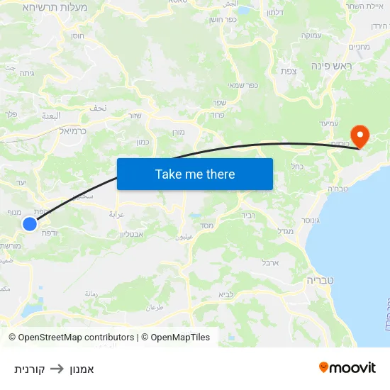 קורנית to אמנון map