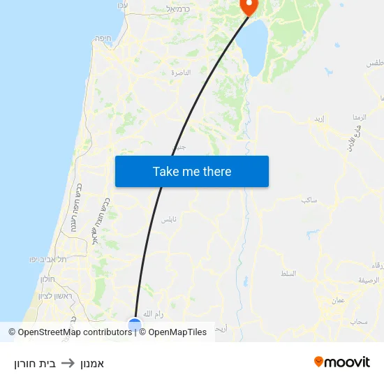 בית חורון to אמנון map