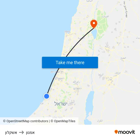 אשקלון to אמנון map
