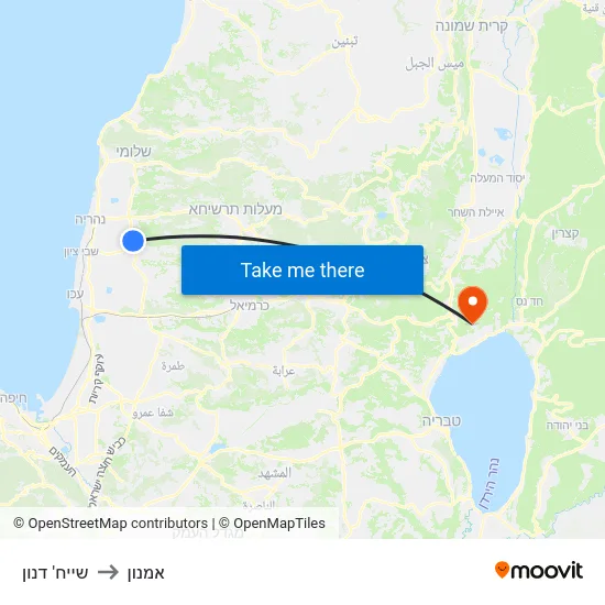 שייח' דנון to אמנון map
