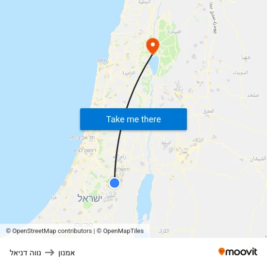 נווה דניאל to אמנון map