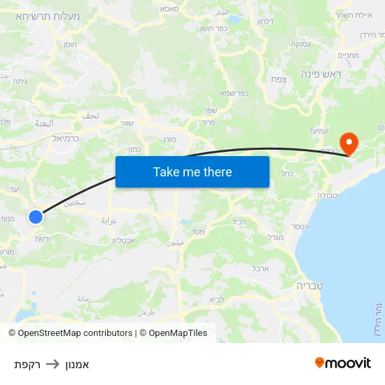 רקפת to אמנון map