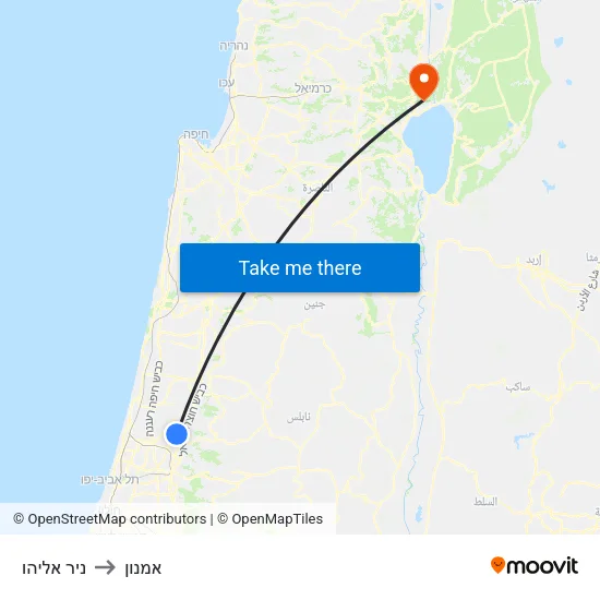 ניר אליהו to אמנון map