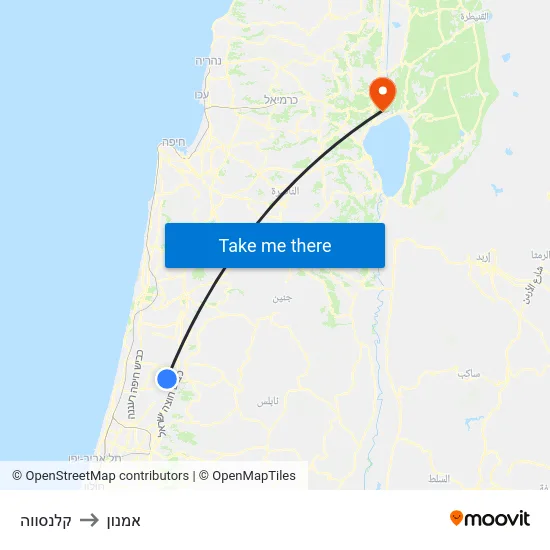 קלנסווה to אמנון map