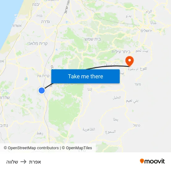 שלווה to אפרת map