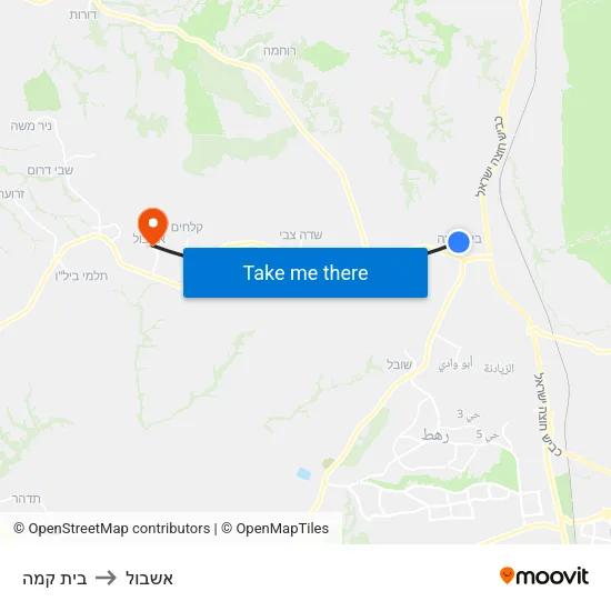 בית קמה to אשבול map