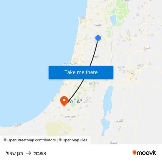 מגן שאול to אשבול map