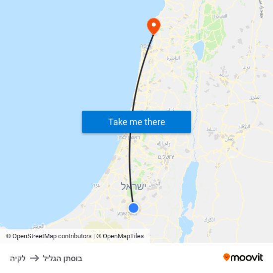 לקיה to בוסתן הגליל map