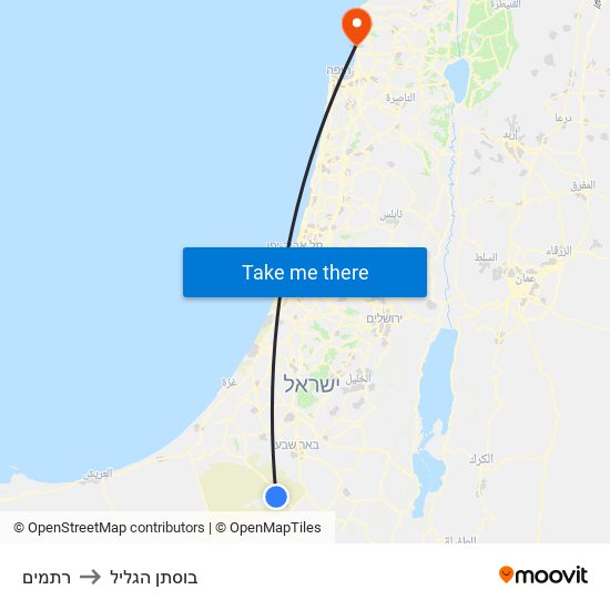 רתמים to בוסתן הגליל map