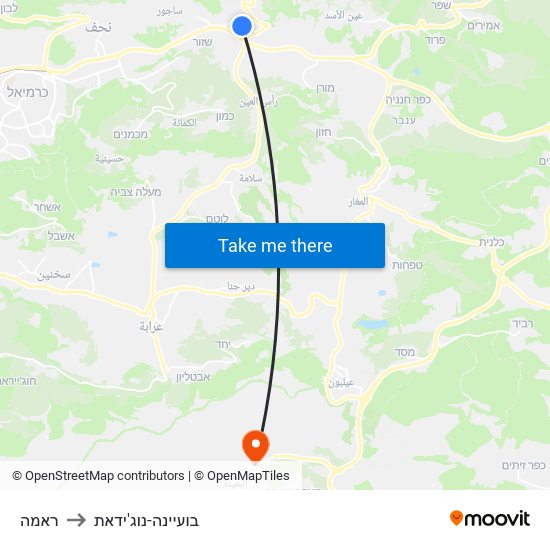 ראמה to בועיינה-נוג'ידאת map