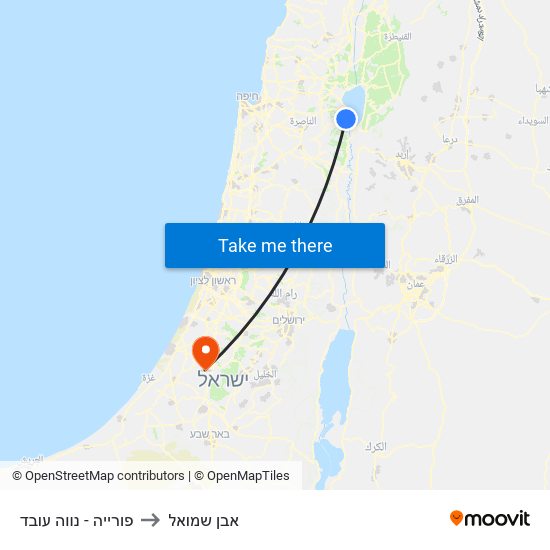 פורייה - נווה עובד to אבן שמואל map