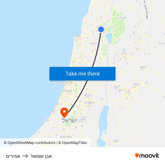 אמירים to אבן שמואל map