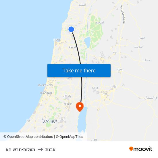 מעלות-תרשיחא to אבנת map