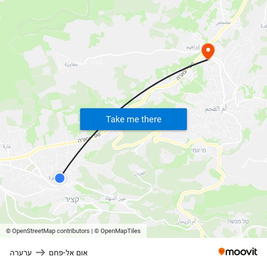 ערערה to אום אל-פחם map