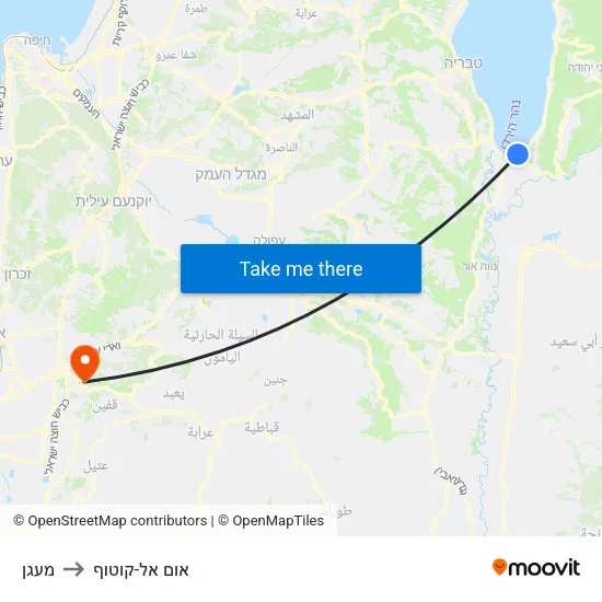 מעגן to אום אל-קוטוף map