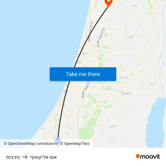 נתיבות to אום אל-קוטוף map