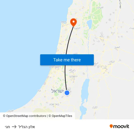 חגי to אלון הגליל map