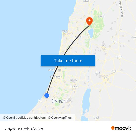 בית שקמה to אליפלט map