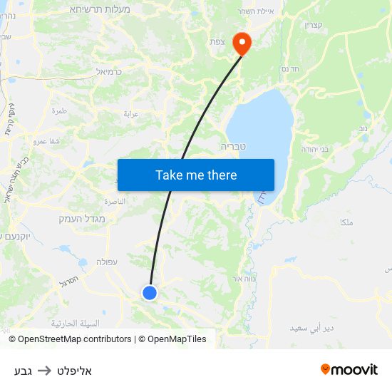 גבע to אליפלט map