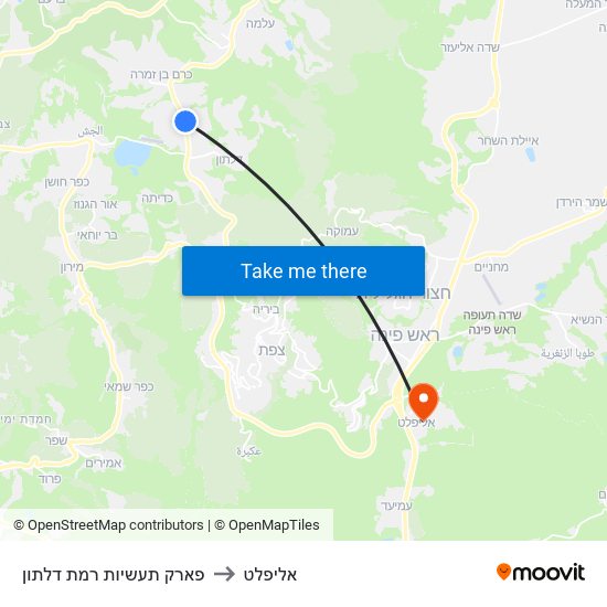 פארק תעשיות רמת דלתון to אליפלט map