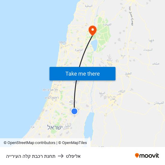 תחנת רכבת קלה העירייה to אליפלט map