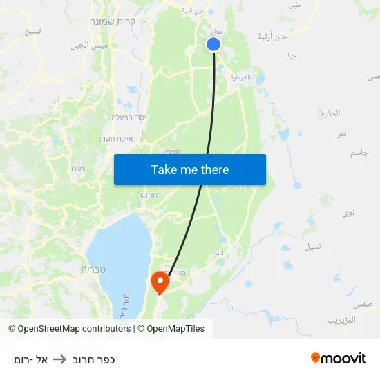 אל -רום to כפר חרוב map