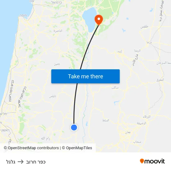 גלגל to כפר חרוב map
