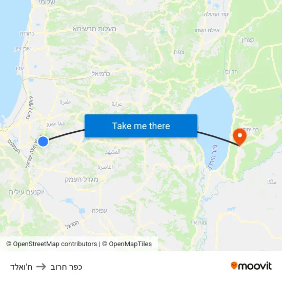 ח'ואלד to כפר חרוב map